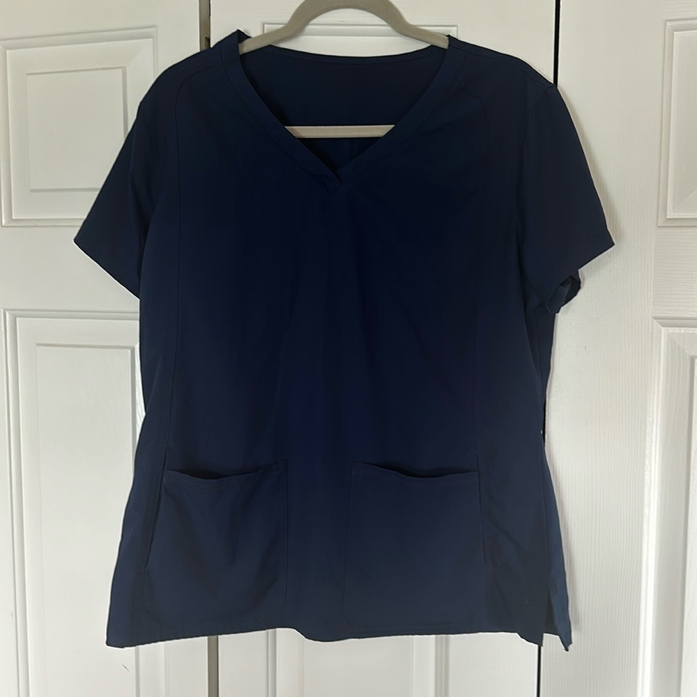 Med Couture Insight Scrub Top Navy Size L